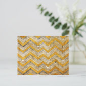 Carte Postale Superbe cool chevron zigzag motif marbre de bois (Debout devant)