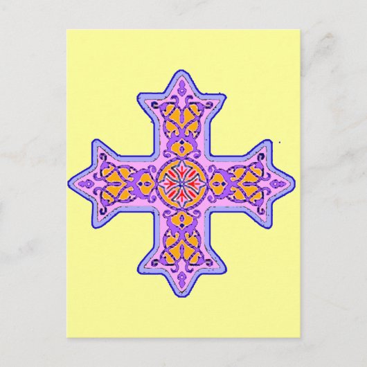 Carte Postale Superbe croix copte Pastel (Devant)
