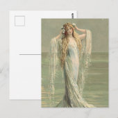 Carte Postale Superbe déesse de la mer Vintage (Devant / Derrière)