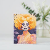 Carte Postale Superbe Drag Queen Cheveux rouges (Debout devant)