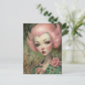 Carte Postale Superbe Femme aux cheveux roses (Debout devant)