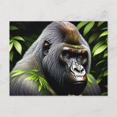 Carte Postale Superbe Gorille Argent - Jungle King (Devant)