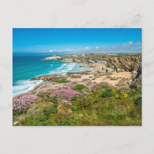 Carte Postale Superbe paysage côtier Newquay beach Cornwall UK (Devant)
