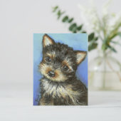 Carte Postale Superbe petite Yorkie (Debout devant)