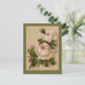 Carte Postale Superbe Redoute White Roses (Debout devant)