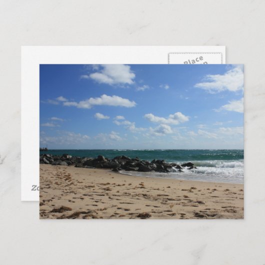 Carte Postale Superbe Scène Plage (Devant / Derrière)