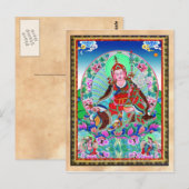 Carte Postale Superbe thangka tibétain oriental Padmasambhava (Devant / Derrière)