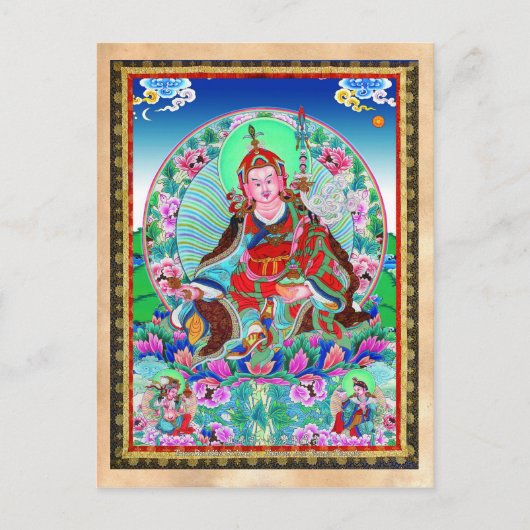 Carte Postale Superbe thangka tibétain oriental Padmasambhava (Devant)