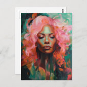 Carte Postale Superbes cheveux roses (Devant / Derrière)