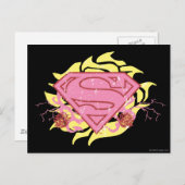 Carte Postale Supergirl Fleurs roses (Devant / Derrière)