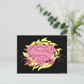 Carte Postale Supergirl Fleurs roses (Debout devant)