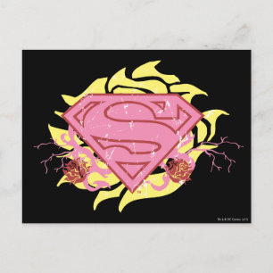 Carte Postale Supergirl Fleurs roses