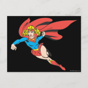 Carte Postale Supergirl Leaps and Punches