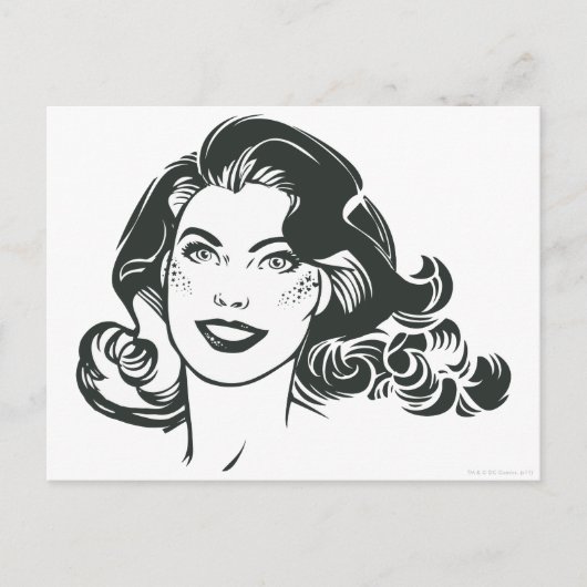 Carte Postale Supergirl noir et blanc dessin 2 (Devant)