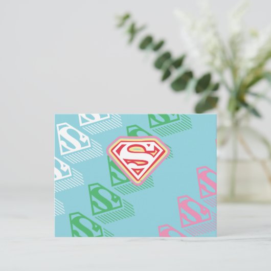 Carte Postale Supergirl Pastel Repeat Pattern (Debout devant)