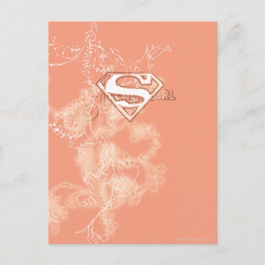 Carte Postale Supergirl Pêche motif floral (Devant)