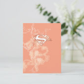 Carte Postale Supergirl Pêche motif floral (Debout devant)