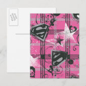 Carte Postale Supergirl Pink SplatCarré (Devant / Derrière)