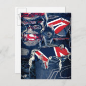 Carte Postale Supergirl rouge, blanc et bleu (Devant / Derrière)