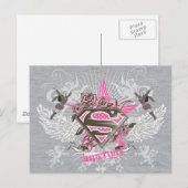 Carte Postale Supergirl Star et Rose (Devant / Derrière)