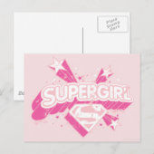 Carte Postale Supergirl Stars et Logo (Devant / Derrière)