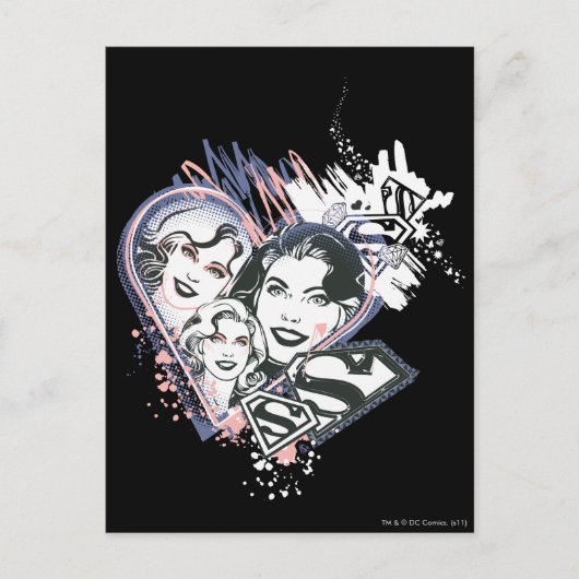 Carte Postale Supergirl Visage Collage (Devant)