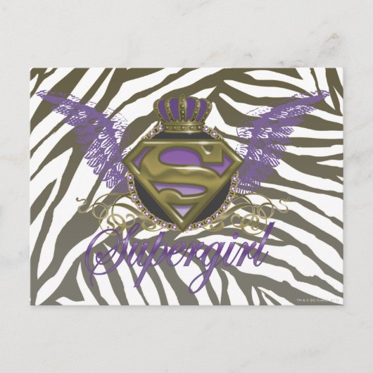 Carte Postale Supergirl Zebra Print (Devant)
