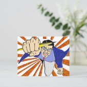 Carte Postale Superhero avec crayon (Debout devant)