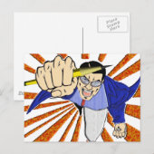 Carte Postale Superhero avec crayon (Devant / Derrière)