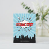 Carte postale Superhero Comic Anniversaire Merci (Debout devant)