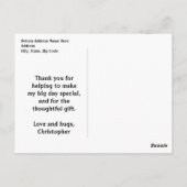 Carte Postale Superhero Comic Boy's Birthday Party Merci (Dos)