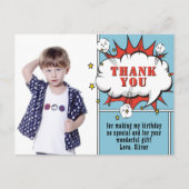 Carte Postale Superhero Comic Speech Bubble Photo Anniversaire M (Devant)