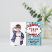 Carte Postale Superhero Comic Speech Bubble Photo Anniversaire M (Debout devant)