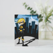 Carte postale Superhero Costume Noir (Debout devant)