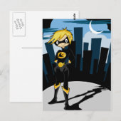 Carte postale Superhero Costume Noir (Devant / Derrière)