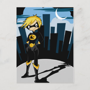Carte postale Superhero Costume Noir