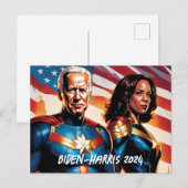 Carte Postale Superhero Joe Biden et Kamala Harris (Devant / Derrière)