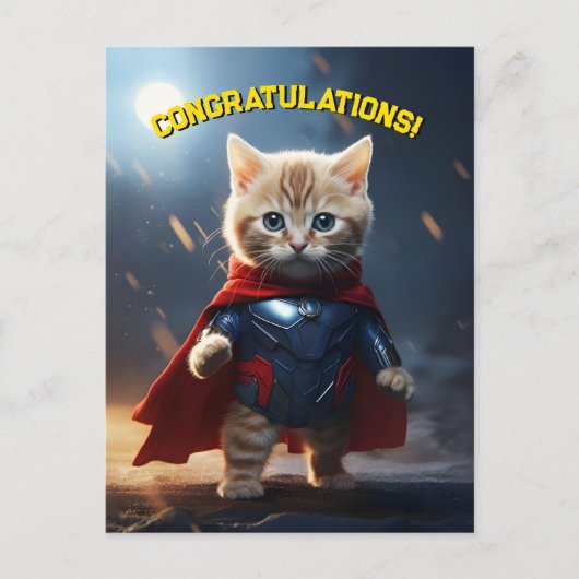 Carte Postale Superhero Kitten (Devant)