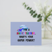 Carte Postale Superhero professeur de musique (Debout devant)