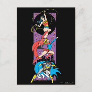 Carte Postale Superhéroïnes en action