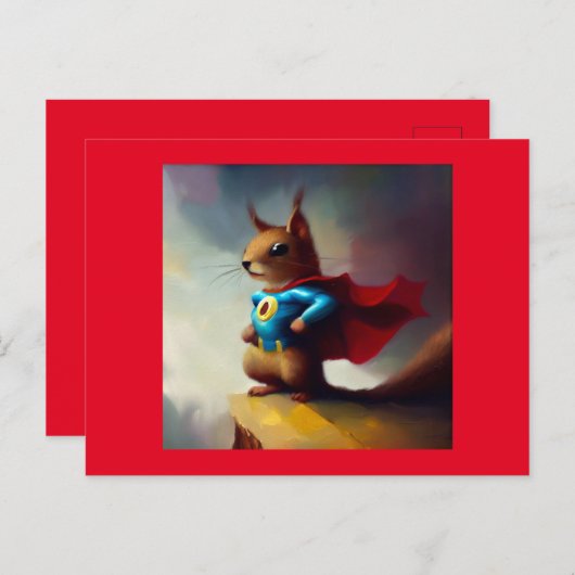 Carte Postale Superhéros de l'écureuil (Devant / Derrière)
