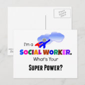 Carte Postale Superhéros du travailleur social (Devant / Derrière)