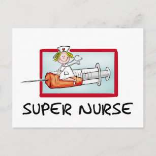 Carte Postale superinfirmière - Soins infirmiers humoristiques e