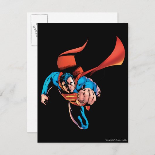 Carte Postale Superman avance (Devant / Derrière)