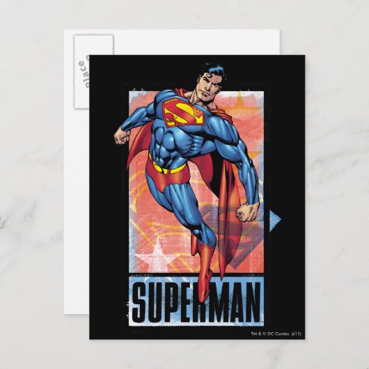 Carte Postale Superman avec bordure foncée (Devant / Derrière)
