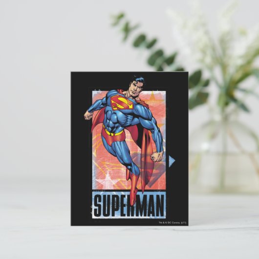 Carte Postale Superman avec bordure foncée (Debout devant)