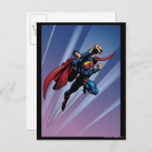 Carte Postale Superman avec des traînées lumineuses (Devant / Derrière)