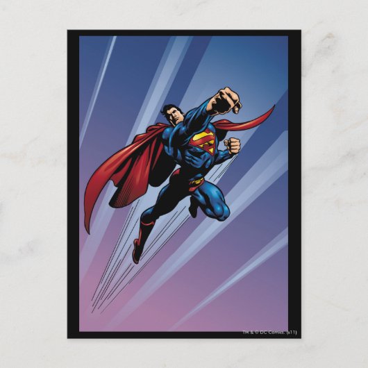 Carte Postale Superman avec des traînées lumineuses (Devant)