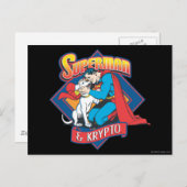 Carte Postale Superman avec Krypto (Devant / Derrière)