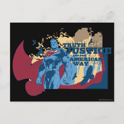 Carte Postale Superman avec oiseaux (Devant)